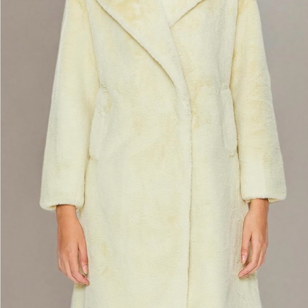 Cream Faux Fur Coat